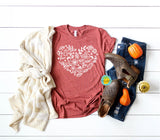 FALL HEART  (MAROON AND WHITE INK OPTION)