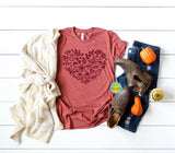 FALL HEART  (MAROON AND WHITE INK OPTION)